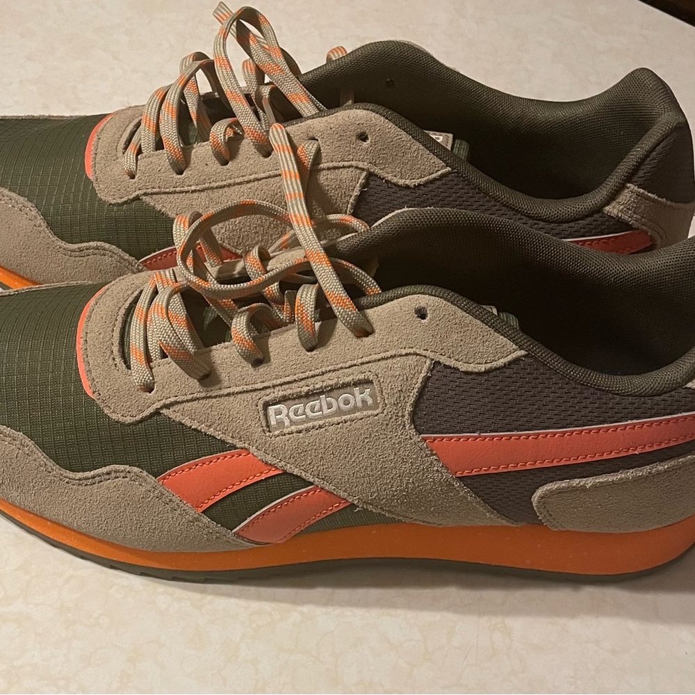 Reebok Green and Orange Retro Sneakers